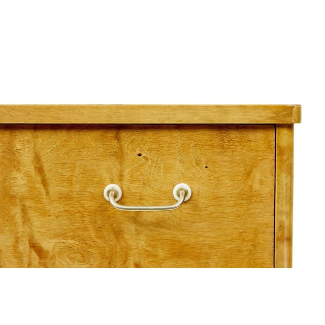 Goldenrod Mid-Century Scandinavian Tiger Birch Chest of Drawers, 1950 For Sale - Image 8 of 10