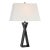 Chapman & Myers by Visual Comfort Signature Denali Small Table Lamp in Aged Iron with Linen Shade For Sale