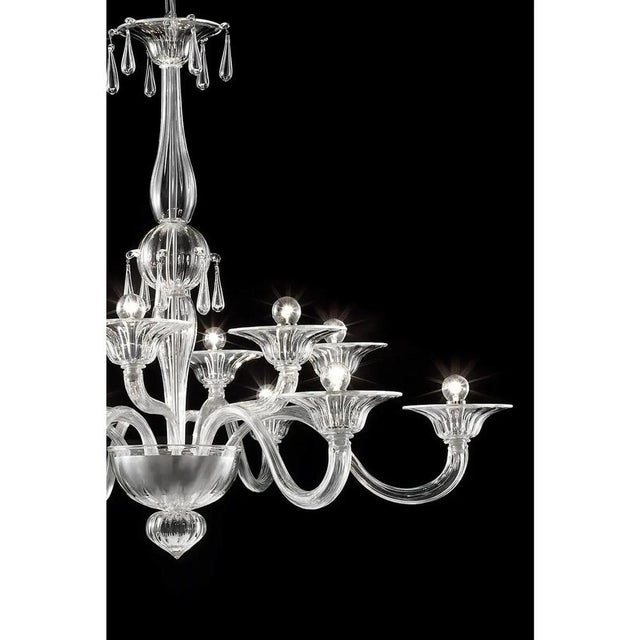 Contemporary Transparent Venetian Murano Glass Chandelier by Simoeng for Simoeng For Sale - Image 3 of 6