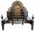 Antique Georgian Style Burnished Steel and Wrought Iron Fire Grate For Sale