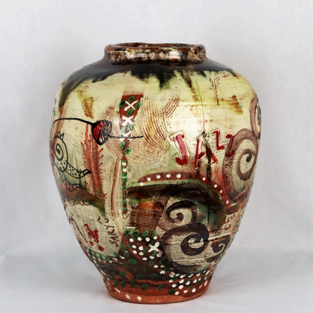 Ceramic Graffiti Jazz Vase by Basile, 1990s For Sale - Image 4 of 13