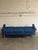 1970s Blue Upholstered Convertible Sofa Daybed 3-Seat Couch Lounge Mid-Century Modern 1970s For Sale - Image 5 of 11