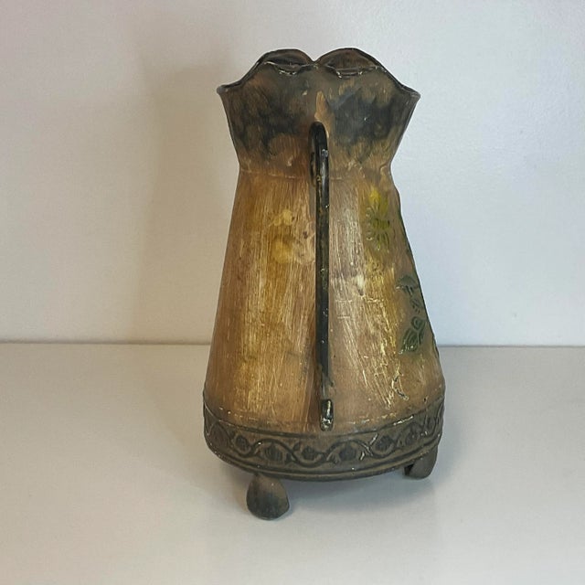 French Country 1920s French Country Hand Crafted Tole Vase With Urn Handles. For Sale - Image 3 of 12