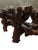 Mid 20th Century Vintage 1970’s Dark Walnut Burl Wood Coffee Table With Beveled Glass Top For Sale - Image 5 of 6