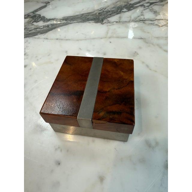 Elegant vintage decorative box designed by renowned Italian designer Tommaso Barbi, showcasing the refined glamour of mid-...