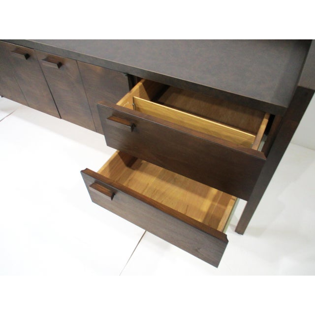 Wood Mid Century Credenza Sideboard or Stereo Cabinet in the Style of Harvey Probber For Sale - Image 7 of 16