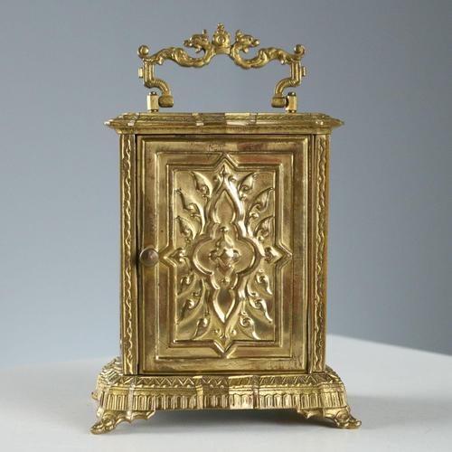 Metal Vintage Carriage Clock in Bronze For Sale - Image 7 of 10