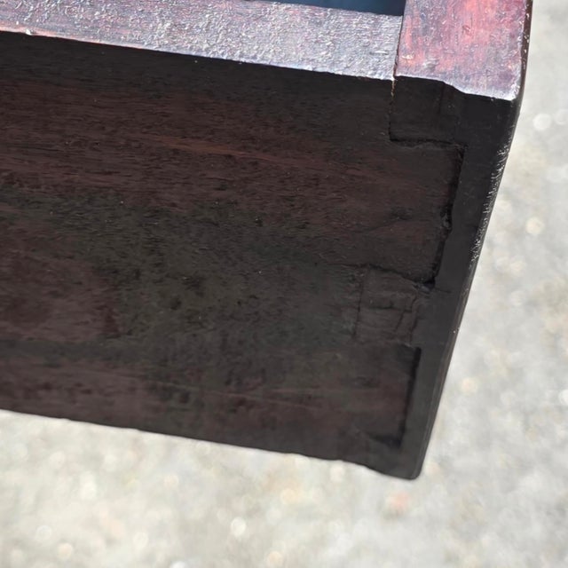 English Regency Rosewood Writing Table With Elaborate Brass Wire Inlay and Brass Corner Mounts, Circa 1830 For Sale - Image 9 of 14
