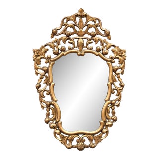 Italian Baroque Giltwood Mirror For Sale