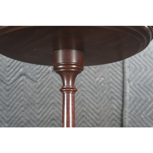 Brown Large Vintage Queen Anne Style Solid Mahogany Plant Candlestand Pedestal Gallery For Sale - Image 8 of 13