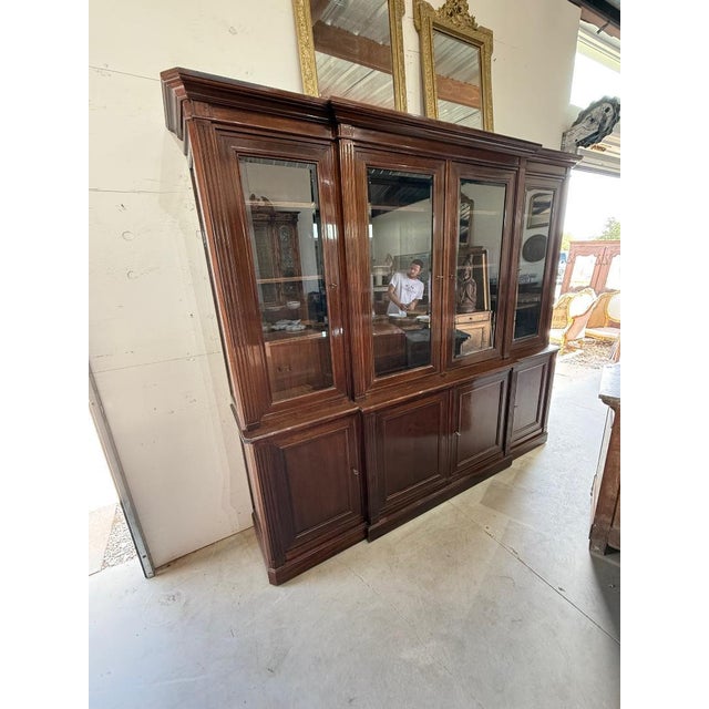 Large 19th Century French Louis XVI Solid Mahogany Bookcases For Sale - Image 12 of 18