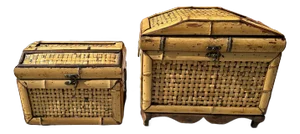 Pair of Bamboo Storage Boxes