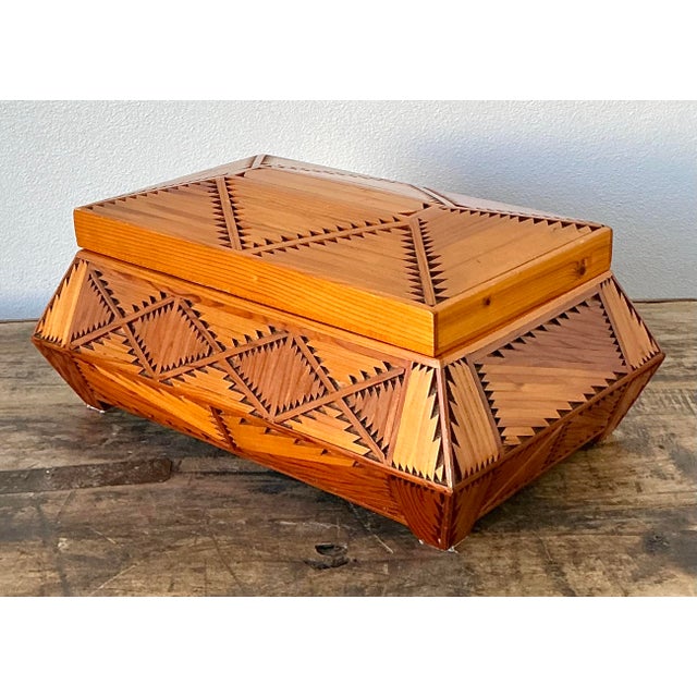 Rustic Vintage Hand Made Wood Box For Sale - Image 3 of 12