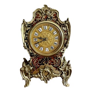 Antique French Boulle Mantle Clock, 1880s For Sale