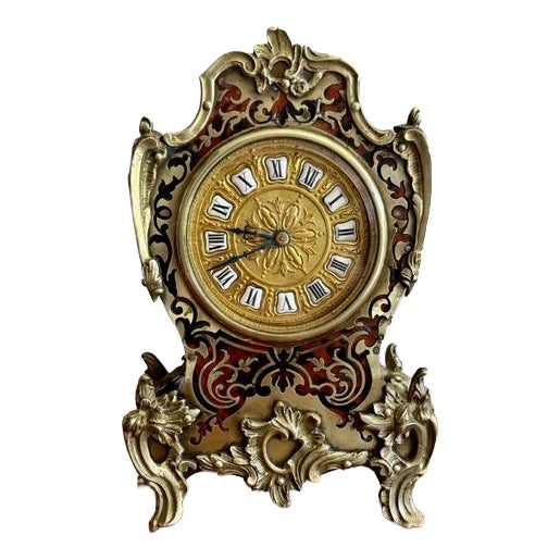 Antique French Boulle Mantle Clock, 1880s For Sale