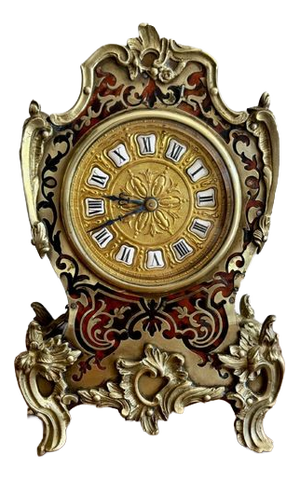 Antique French Boulle Mantle Clock, 1880s