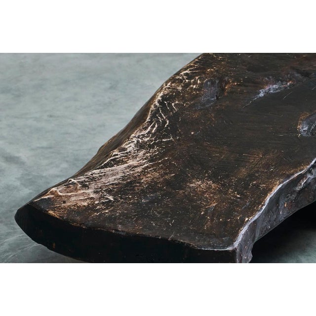 Wood Sculptural Live Edge Coffee Table in Dark Stained Wood Europe 1960s, 1950s For Sale - Image 7 of 15