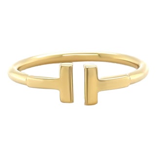 Tiffany & Co. 18ct Yellow Gold T Wire Ring 3.41g, Size 6.25 For Sale