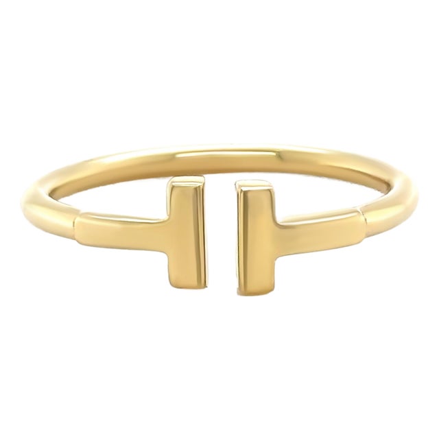 Tiffany & Co. 18ct Yellow Gold T Wire Ring 3.41g, Size 6.25 For Sale