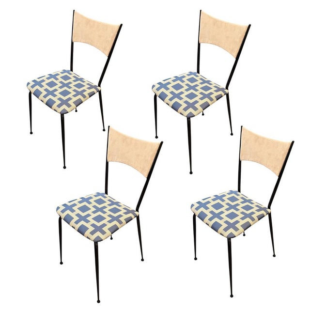 Black Chairs by Colette Gueden, 1950s, Set of 4 For Sale - Image 8 of 8