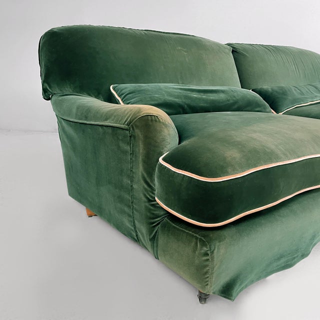 Italian Modern Raffle Green Velvet Sofa by Vico Magistretti for De Padova, 1990s For Sale - Image 6 of 18