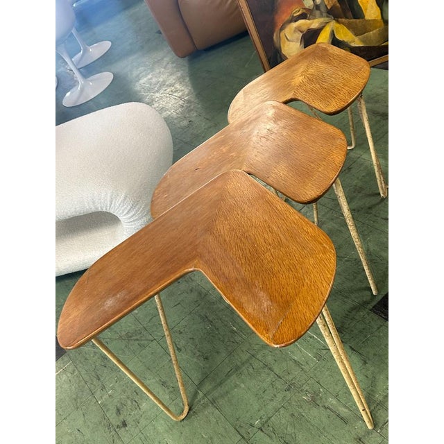 Nesting Tables by Jacques Hitier, 1952, Set of 3, in Good conditions. Designed 1950 to 1959 This piece is attributed to...