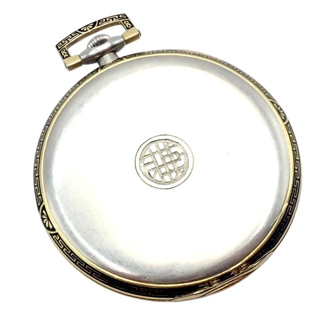 Art Deco Tiffany & Co. Platinum Yellow Gold 18s Enamel Merimont Pocket Watch 1940 For Sale - Image 3 of 14