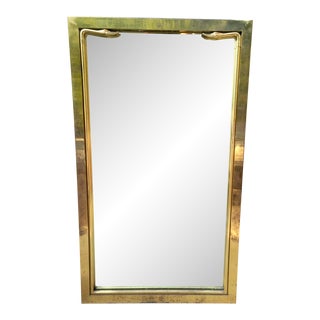 1970s Italian Brass Swan Heads Mirror Attributed to Maison Jansen For Sale
