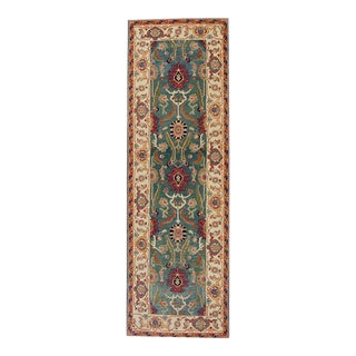 Oriental Hand Knotted Rug Turkish Antique Look Oushak 2'8" x 8'3" For Sale