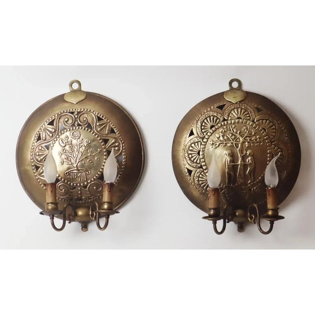 Set Wall Lamps in Brass from Adam & Eva & Lebensbaum, 1890s, Set of 2 For Sale - Image 9 of 10