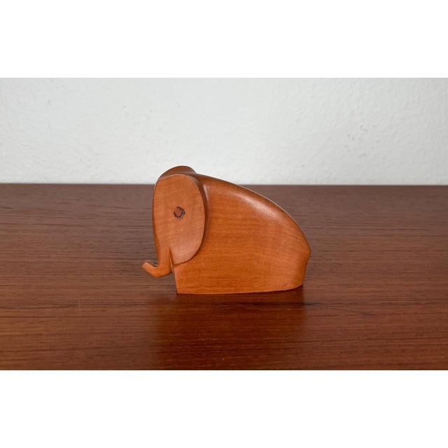 Wood Mid-Century Teak Elephant Figurine, 1960s For Sale - Image 7 of 17