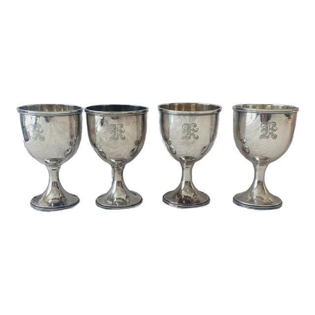 Antique Derby S. P. Co. International Silverplate Goblets, Set/4 For Sale