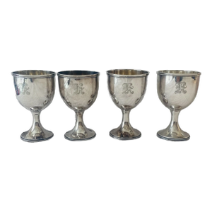 Antique Derby S. P. Co. International Silverplate Goblets, Set/4