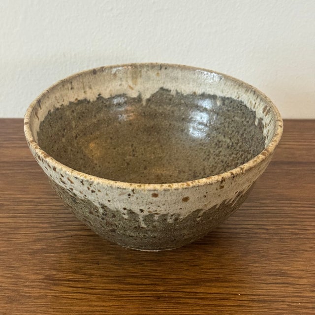 Vintage Hand Thrown California Studio Pottery Bowl in Taupe Speckled Drip Glaze Measures approx: 4H x 6D Please visit my...
