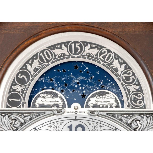 Howard Miller Howard Miller Mahogany Case Grandfather Clock For Sale - Image 4 of 13
