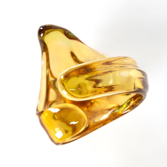 Glass 1960s Bohemian / Czech Amber Art Glass Sculpture Attributed to Mstisov Glass For Sale - Image 7 of 7