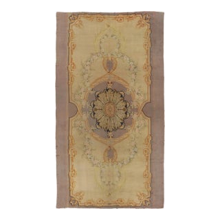 Oversized Antique Spanish Savonnerie Rug With Bold Floral Medallion - Rug & Kilim For Sale