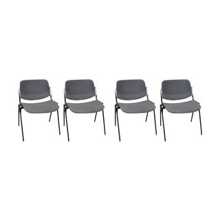 Black and Gray Castelli Chairs by Giancarlo Piretti, 1970s, Set of 4 For Sale
