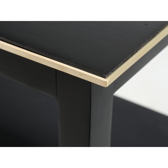 Vintage French Ebonized Side or End Table With Brass Trim For Sale - Image 10 of 12