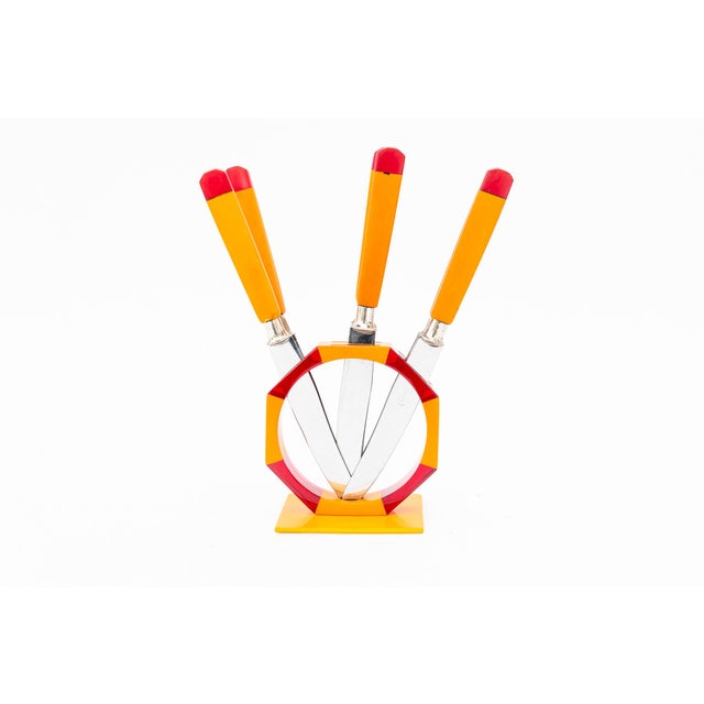 Knives with Holder in Bakelite from Solingen, 1920s, Set of 5 For Sale - Image 6 of 6