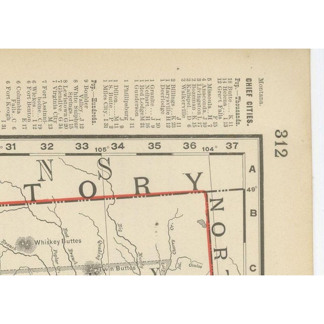 Paper Antique Map of Montana The Treasure State by Ran McNally, 1899 For Sale - Image 7 of 12