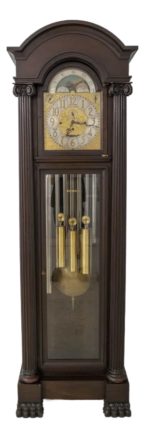 Breitinger & Sons Column Side Mahogany Grandfather Clock