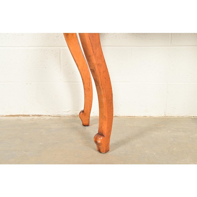 Baker Furniture Italian Provincial Louis XV Carved Maple Console or Entry Table For Sale - Image 9 of 13