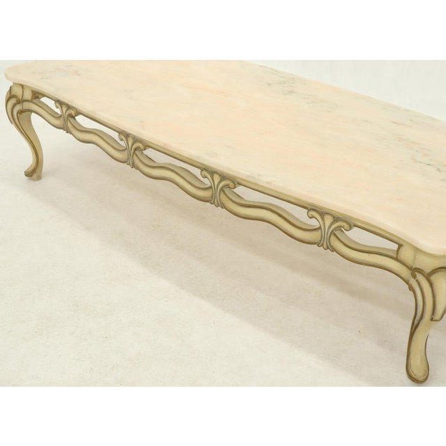 Marble to Pierced Carving Country French Provincial Coffee Table Cabriole Legs Chairish