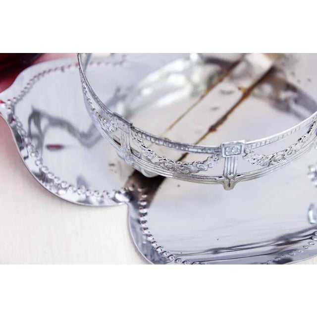 Metal English Art Nouveau Silver Metal and Glass Sugar Bowl For Sale - Image 7 of 10