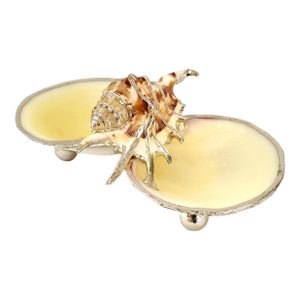 Caviar Dish Silver Dipped Real Shells Seashells