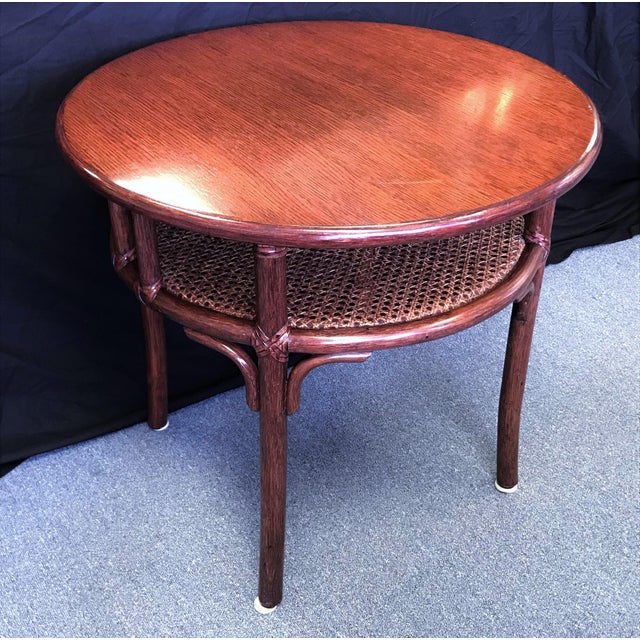 Vintage McGuire Bamboo and Cane Occasional Table | Chairish