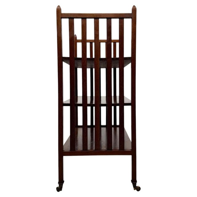 Wood Early 20th Century Antique English Mahogany Bookcase For Sale - Image 7 of 9