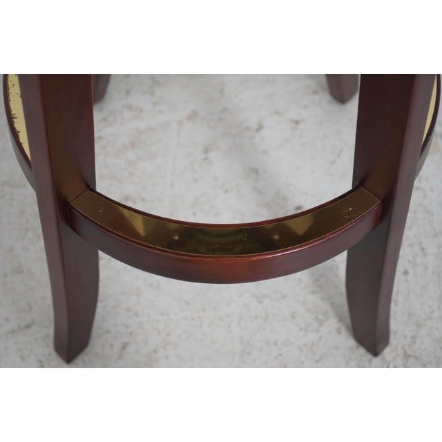 Set of 5 Mikhail Darafeev Mahogany Bar Stools For Sale - Image 16 of 18