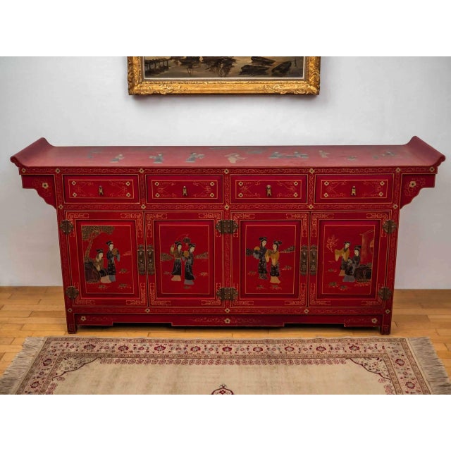 Chinese Painted Chest of Drawers in Brass For Sale - Image 12 of 12